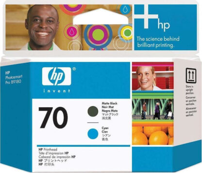 HP 70 Γνήσιο Πακέτο 2 Μελανιών Εκτυπωτή InkJet Matte Μαύρο / Κυανό (C9404A)