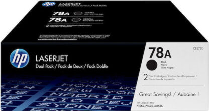 HP 78A Γνήσιο Multipack Toner Laser Εκτυπωτή Μαύρο 2τμχ (CE278AD)