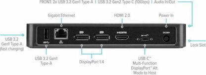 DOCK430EUZ TARGUS USB-C MULTI-FUNCTION DISPLAYPORT ALT. MODE TRIPLE VIDEO DOCKINGSTATION WITH 85W P
