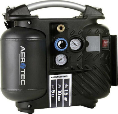 Aerotec Airliner 5 GO Μονοφασικό Κομπρεσέρ Αέρος με Ισχύ 1.5hp και Αεροφυλάκιο 5lt Κωδικός: 200680