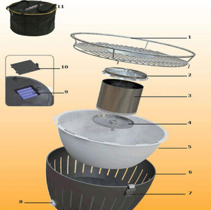 LotusGrill Ανοξείδωτη Φορητή Ψησταριά Κάρβουνου 40.5x40.5εκ.