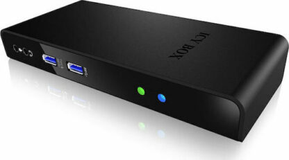 Icy Box USB-C Docking Station με HDMI Ethernet και σύνδεση 2 Οθονών Μαύρο (IB-DK2241AC)