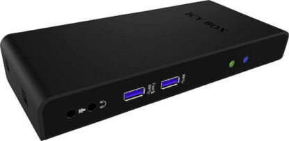 Icy Box USB-C Docking Station με HDMI Ethernet και σύνδεση 2 Οθονών Μαύρο (IB-DK2241AC)