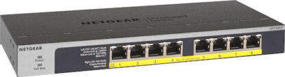NetGear GS108PP Unmanaged L2 PoE+ Switch με 8 Θύρες Gigabit (1Gbps) Ethernet