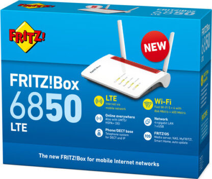 AVM FRITZ!Box 6850 LTE Ασύρματο 4G Mobile Router Wi‑Fi 4 με 4 Θύρες Gigabit Ethernet