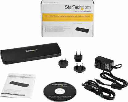 StarTech USB-A Docking Station με HDMI Ethernet Μαύρο (USB3SDOCKHDV)