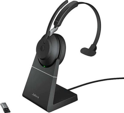 Jabra Evolve2 65 VOIP Headset Link380a UC Mono Desk Stand Black (26599-889-989)