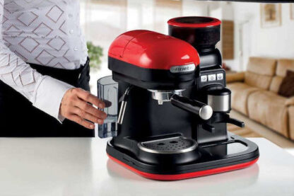 Ariete Moderna 1318/00 Μηχανή Espresso 1080W Πίεσης 15bar με Μύλο Άλεσης Κόκκινη