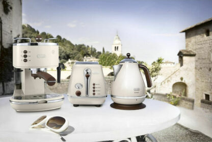De'Longhi Icona Vintage Μηχανή Espresso 1100W Πίεσης 15bar Λευκή