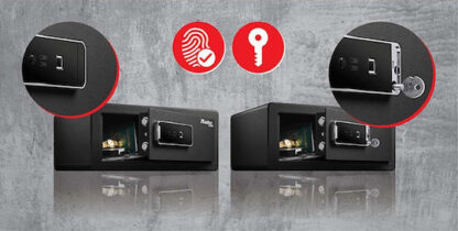 Master Lock LX110BEURHRO Χρηματοκιβώτιο με Κλειδί και Δακτυλικό Αποτύπωμα Διαστάσεων Μ43xΠ37xΥ20cm με Βάρος 10.6kg 541100112