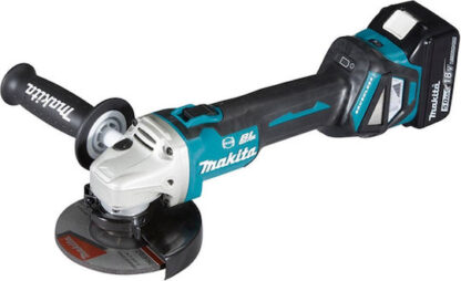 Makita Τροχός 125mm Μπαταρίας Brushless με Ρύθμιση Στροφών 2x5Ah Κωδικός: DGA513RTJ
