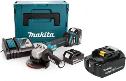 Makita Τροχός 125mm Μπαταρίας Brushless με Ρύθμιση Στροφών 2x5Ah Κωδικός: DGA513RTJ