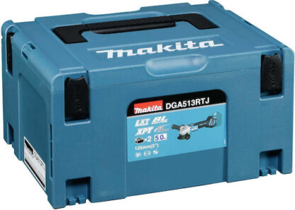 Makita Τροχός 125mm Μπαταρίας Brushless με Ρύθμιση Στροφών 2x5Ah Κωδικός: DGA513RTJ