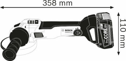 Bosch GWX 18V-10 SC Τροχός 125mm Μπαταρίας Brushless με Ρύθμιση Στροφών 18V Solo
