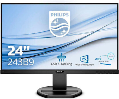 Philips 243B9 23 8 LED IPS  1920 1080  USB-C 16:9  multimediale  pivot  regolabile in H hub usb 4x 3 0