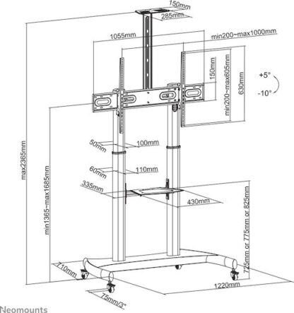 PLASMA-M1950E Βάση Τηλεόρασης Δαπέδου έως 100" και 100kg