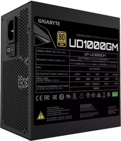 Gigabyte UD1000GM 1000W Μαύρο Τροφοδοτικό Υπολογιστή Full Modular 80 Plus Gold
