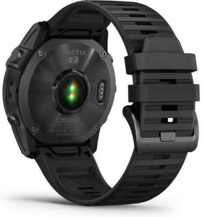 Garmin Tactix 7 Standard Titanium 51mm Αδιάβροχο Smartwatch με Παλμογράφο (Black Silicone)
