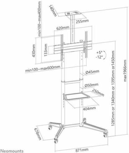 Neomounts FL50-550BL1 Βάση Τηλεόρασης Δαπέδου έως 70" και 50kg