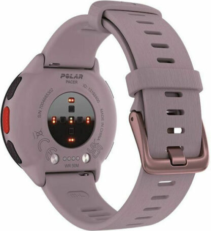 Polar Pacer 45mm Smartwatch με Παλμογράφο (Purple Dusk)