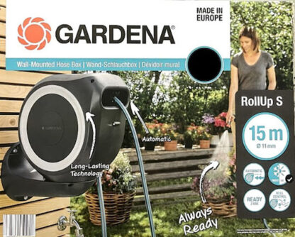 Gardena Αυτόματη Ανέμη Ποτίσματος Τοίχου με Λάστιχο 15m S RollUp Κωδικός: 18602-20