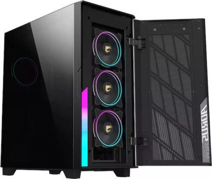 Gigabyte Aorus C500 Gaming Midi Tower Κουτί Υπολογιστή με Πλαϊνό Παράθυρο και RGB Φωτισμό Μαύρο