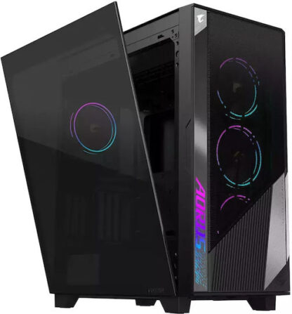Gigabyte Aorus C500 Gaming Midi Tower Κουτί Υπολογιστή με Πλαϊνό Παράθυρο και RGB Φωτισμό Μαύρο