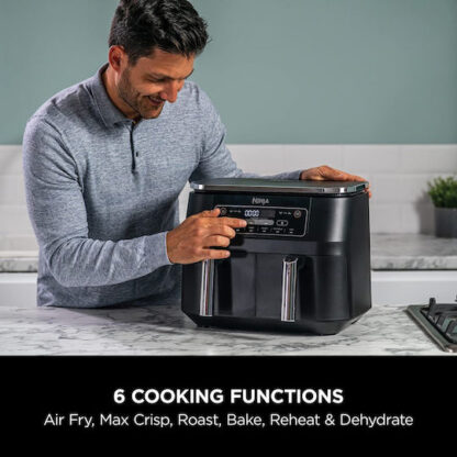 Ninja Foodi Max Dual Zone Air Fryer με Διπλό Αποσπώμενο Κάδο 7.6lt Μαύρο