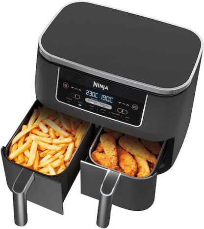 Ninja Foodi Max Dual Zone Air Fryer με Διπλό Αποσπώμενο Κάδο 7.6lt Μαύρο