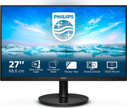 Philips V Line 271V8L VA Monitor 27" FHD 1920x1080 με Χρόνο Απόκρισης 4ms GTG