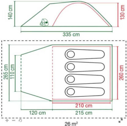 Coleman Darwin 4 Plus Σκηνή Camping Γκρι 4 Εποχών για 3 Άτομα 20x58εκ. Κωδικός: 2176905