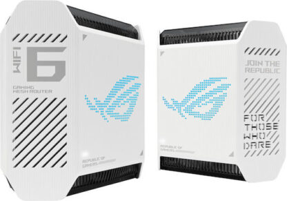 Asus ROG Rapture GT6 WiFi Mesh Network Access Point Wi‑Fi 6 Tri Band (2.4 & 5 & 5GHz) σε Διπλό Kit Λευκό