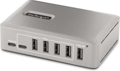 StarTech USB 3.2 Hub 10 Θυρών με σύνδεση USB-C & Θύρα Φόρτισης και Εξωτερική Παροχή Ρεύματος Ασημί Κωδικός: S55174042