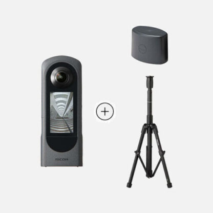 Ricoh Theta X 2023 46GB Action Camera 5K Λήψης 360° με WiFi Μαύρη με Οθόνη 2.25"