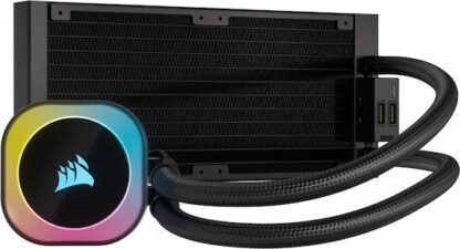 Corsair ICUE Link H100i Υδρόψυξη Επεξεργαστή Διπλού Ανεμιστήρα 120mm για Socket AM4/AM5/1700/1200/115x με RGB Φωτισμό