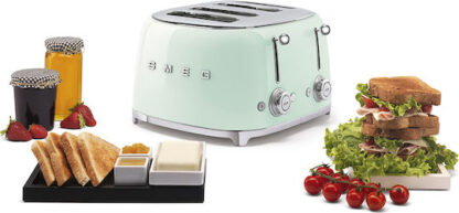 Smeg Φρυγανιέρα 4 Θέσεων 2000W Πράσινη Κωδικός: TSF03PGEU