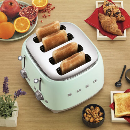 Smeg Φρυγανιέρα 4 Θέσεων 2000W Πράσινη Κωδικός: TSF03PGEU