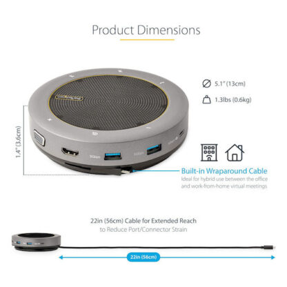 USB-C Docking Station με HDMI 4K PD Ethernet και σύνδεση 2 Οθονών Γκρι