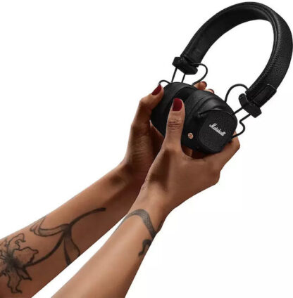 Marshall Major V Ασύρματα / Ενσύρματα On Ear Ακουστικά με 100 ώρες Λειτουργίας και Quick Charge Μαύρα 1006832