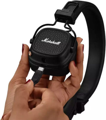 Marshall Major V Ασύρματα / Ενσύρματα On Ear Ακουστικά με 100 ώρες Λειτουργίας και Quick Charge Μαύρα 1006832