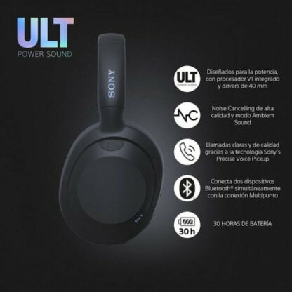 Sony ULT WEAR Ασύρματα / Ενσύρματα Over Ear Ακουστικά με 30 ώρες Λειτουργίας Μαύρα WH-ULT900NB