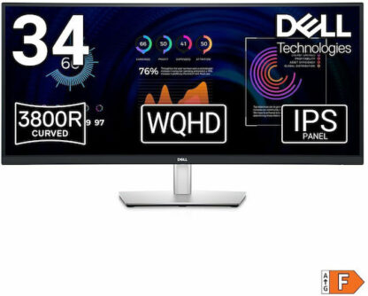 Dell P3424WE IPS Curved Monitor 34" QHD 3440x1440 με Χρόνο Απόκρισης 8ms GTG