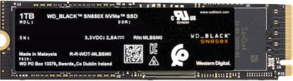 Western Digital Black SN850X W/o Heatsink SSD 1TB M.2 NVMe PCI Express 4.0 Κωδικός: WDS100T2X0E
