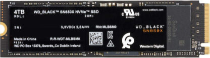 Western Digital Black SN850X w/o Heatsink SSD 4TB M.2 NVMe PCI Express 4.0 Κωδικός: WDS400T2X0E