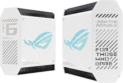Asus ROG Rapture GT6 WiFi Mesh Network Access Point Wi‑Fi 6 Tri Band (2.4 & 5 & 5GHz) σε Διπλό Kit Λευκό