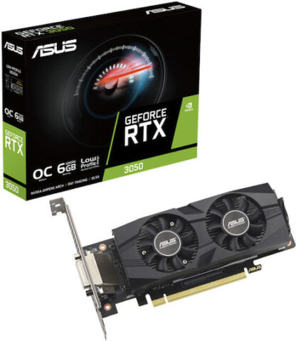 Asus GeForce RTX 3050 6GB GDDR6 LP BRK OC Edition Κάρτα Γραφικών Κωδικός: 90YV0KQ0-M0NA00