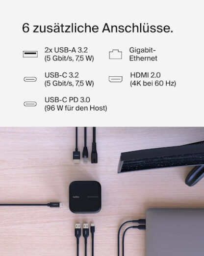 Belkin USB-C Docking Station με HDMI 4K PD Μαύρο (INC018VFBK)
