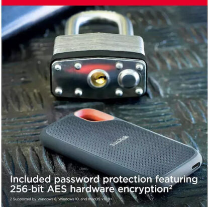 Εξωτερικός Σκληρός Δίσκος SanDisk SDSSDE61-1T00-G25 SSD USB 3.1 Μαύρο