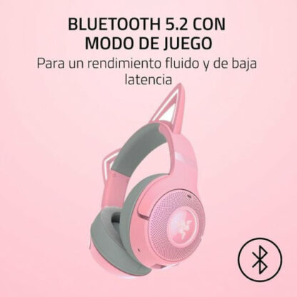 Razer Kraken Kitty V2 BT Ασύρματα / Ενσύρματα Over Ear Ακουστικά Ροζ RZ04-04860100-R3M1