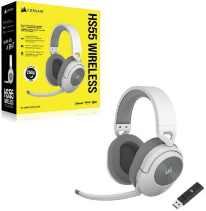Corsair HS55 Over Ear Gaming Headset με σύνδεση Bluetooth / USB Λευκό